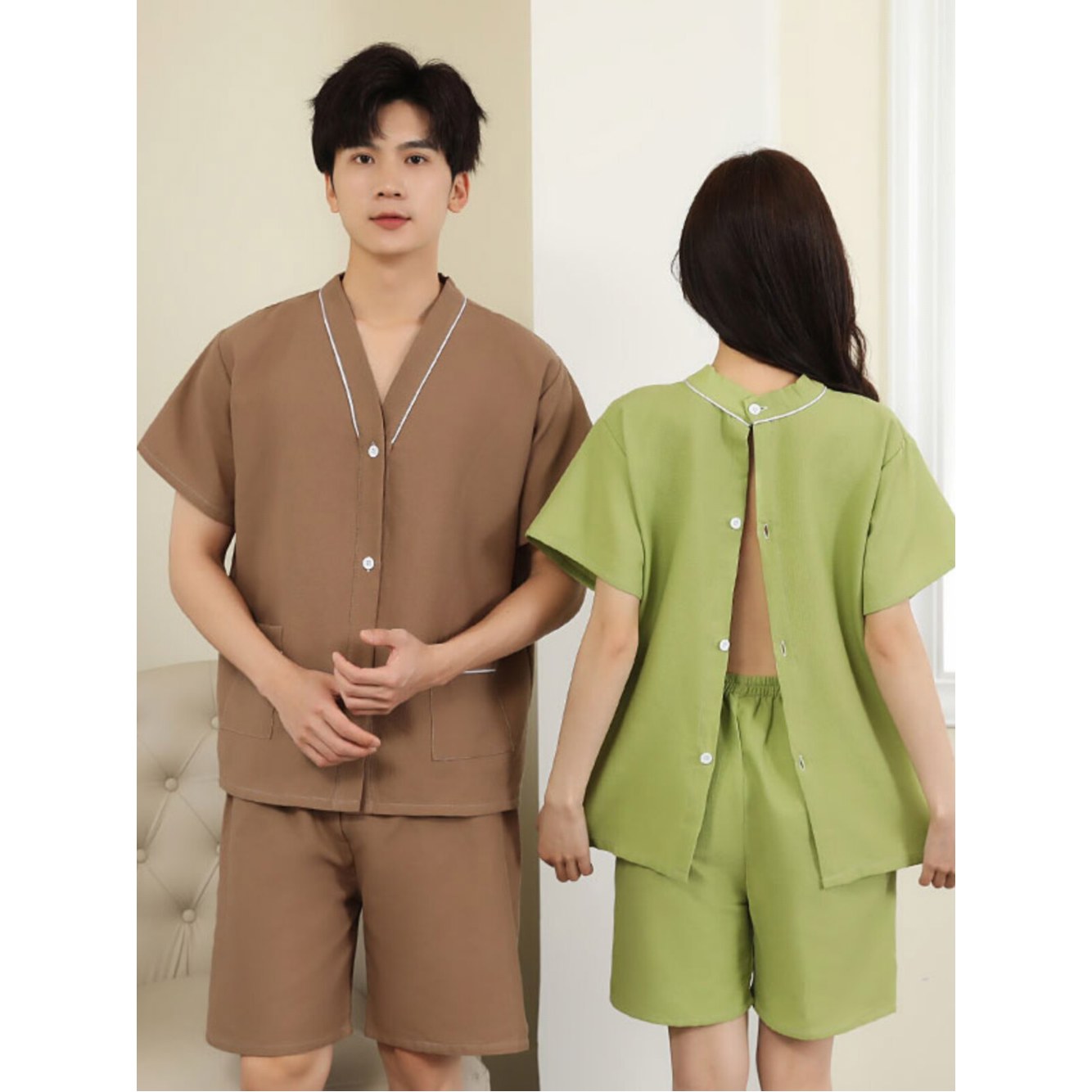 XL 뒷트임 복 여성 한의원 지퍼 찜질복 골절 남녀 기능성 순면 XL 2308 앞뒤 여밈 순면 - 상세 이미지 2