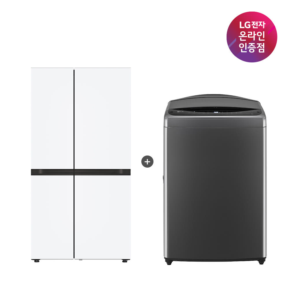 LG 디오스 AI 오브제컬렉션 냉장고 (양문형) + LG 통돌이 세탁기 세트 (S836MQQ012 + T19MX8A) - 상세 이미지 2