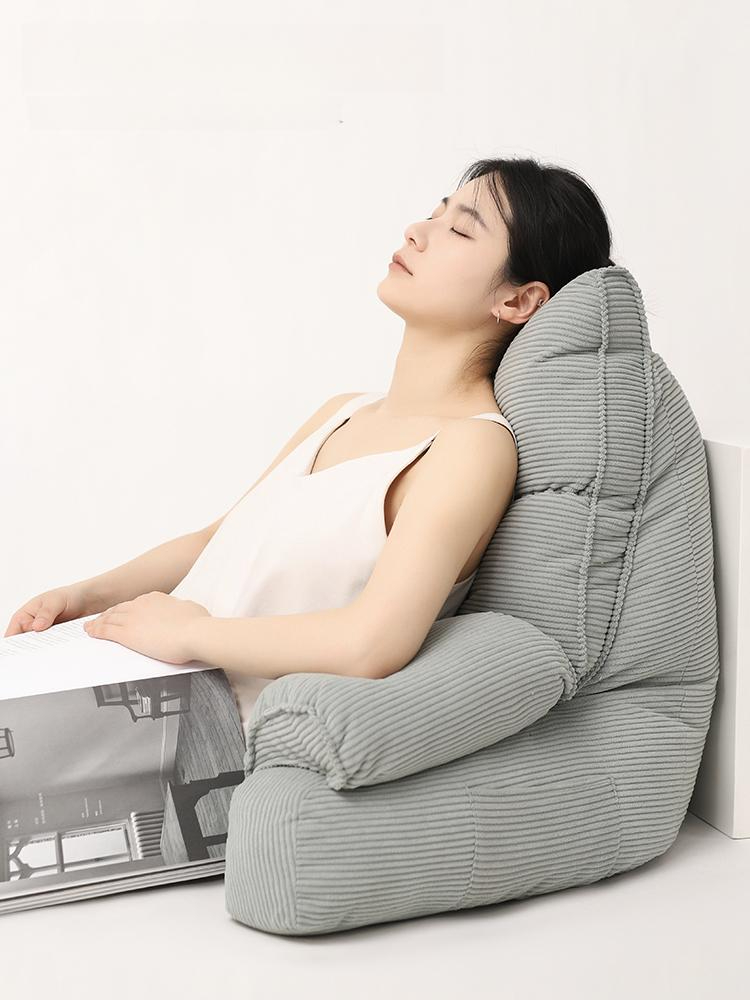 침대 등받이 쿠션 소파 팔걸이 모유 수유 쇼파 목 허리 더스티블루 95x70x55cm (키 1.65-1.85m) - 상품 이미지