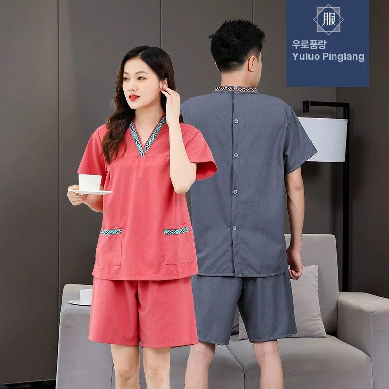 마사지샵 단체복 작업복 아로마테라피 물리치료 한의원 2. 로즈 콩린넨 여성용 M - 상세 이미지 3