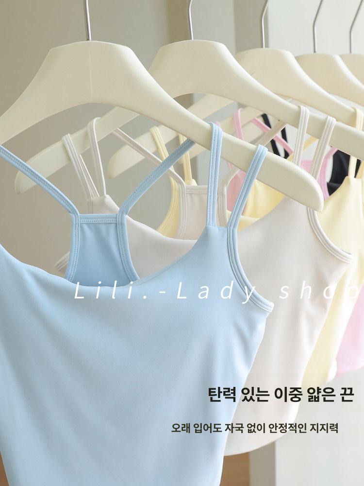 필라테스 나시 브라탑 민소매 요가 홈트 탱크탑 폴웨어 스포츠탑 28 - 상세 이미지 4