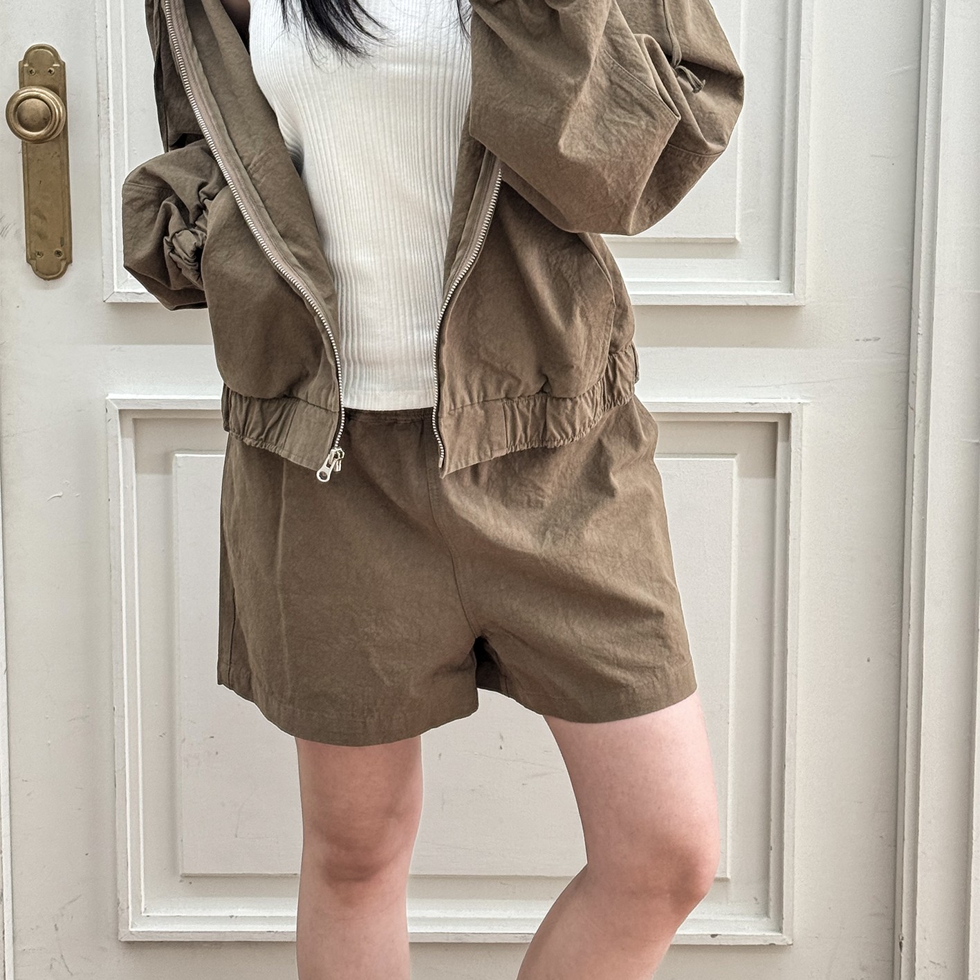 여성 빈티지 쇼츠 새미 A라인 데일리 여자 반바지 - 상세 이미지 2