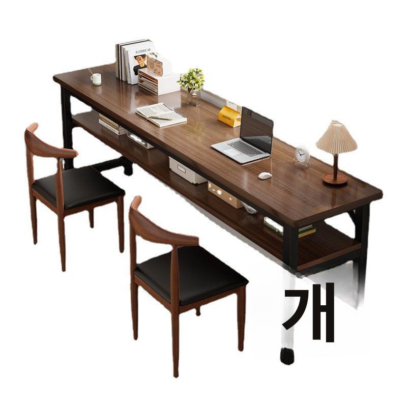 사이드 좁고긴 긴테이블 슬림 창가 롱테이블 간이 책상 이중층 블랙오크 120cm - 상세 이미지 5