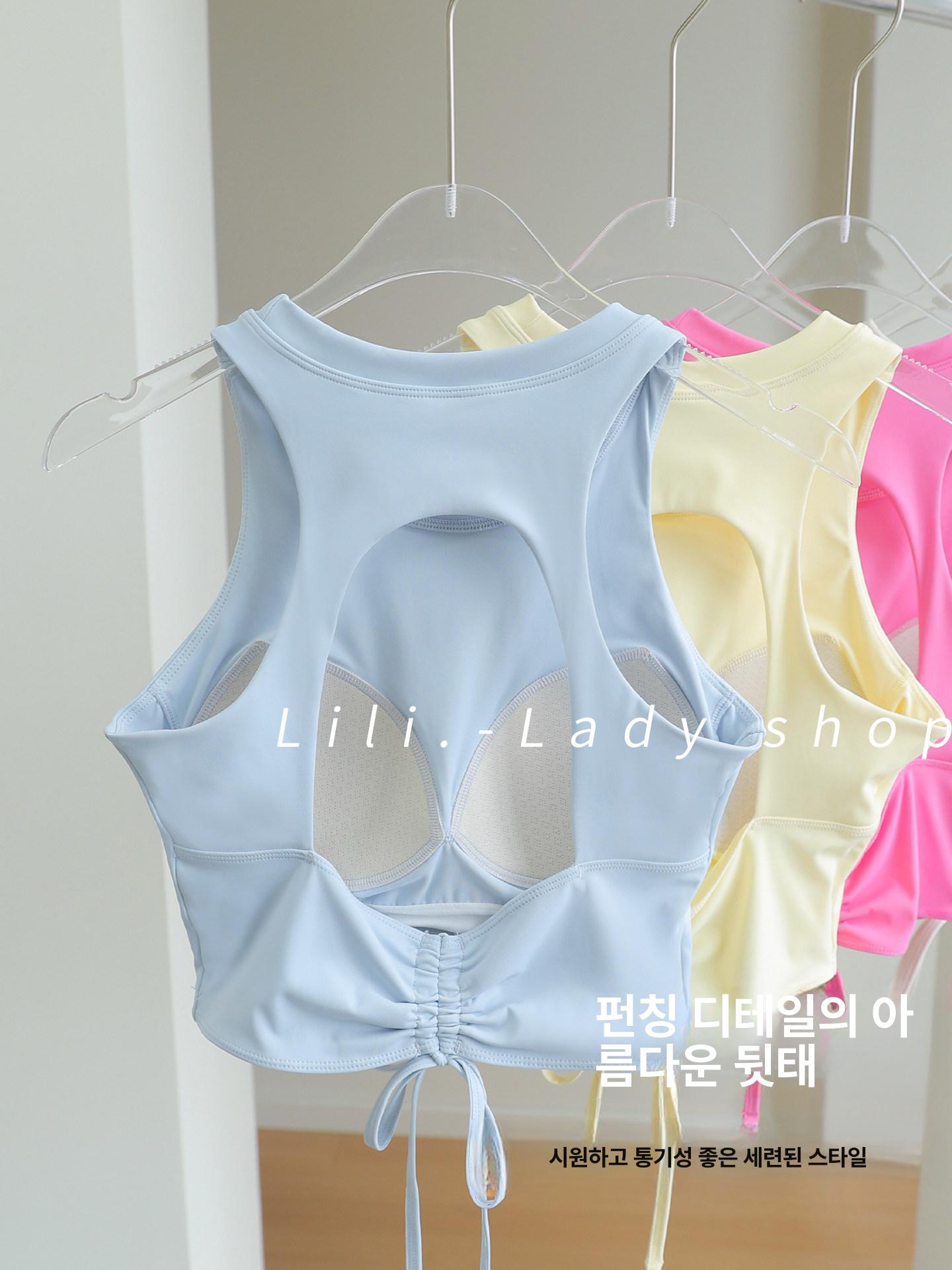 필라테스 나시 브라탑 민소매 요가 홈트 탱크탑 폴웨어 스포츠탑 23 - 상세 이미지 3