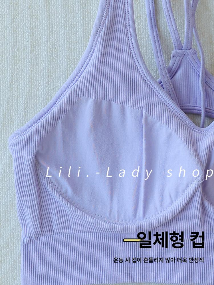필라테스 나시 브라탑 민소매 요가 홈트 탱크탑 폴웨어 스포츠탑 27 - 상세 이미지 4