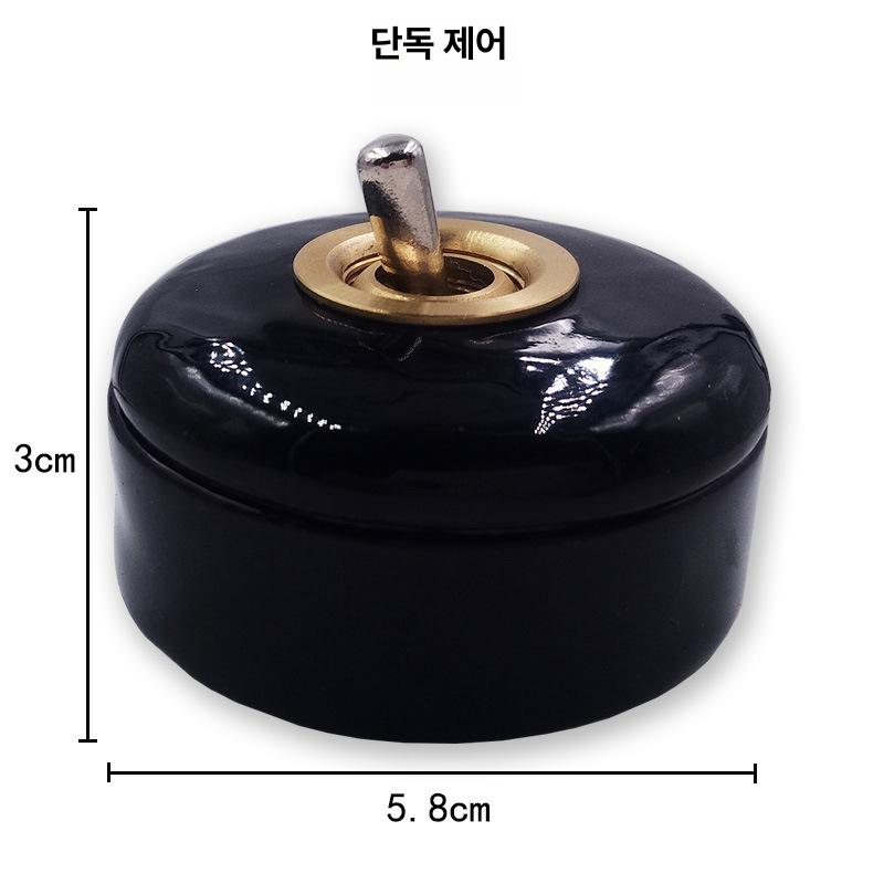 레트로 토글스위치 빈티지 노출형 벽스위치 고급 세라믹 바디 황동 레버 클래식 앤틱 조명용 흰색 단일 제어 이미지 8