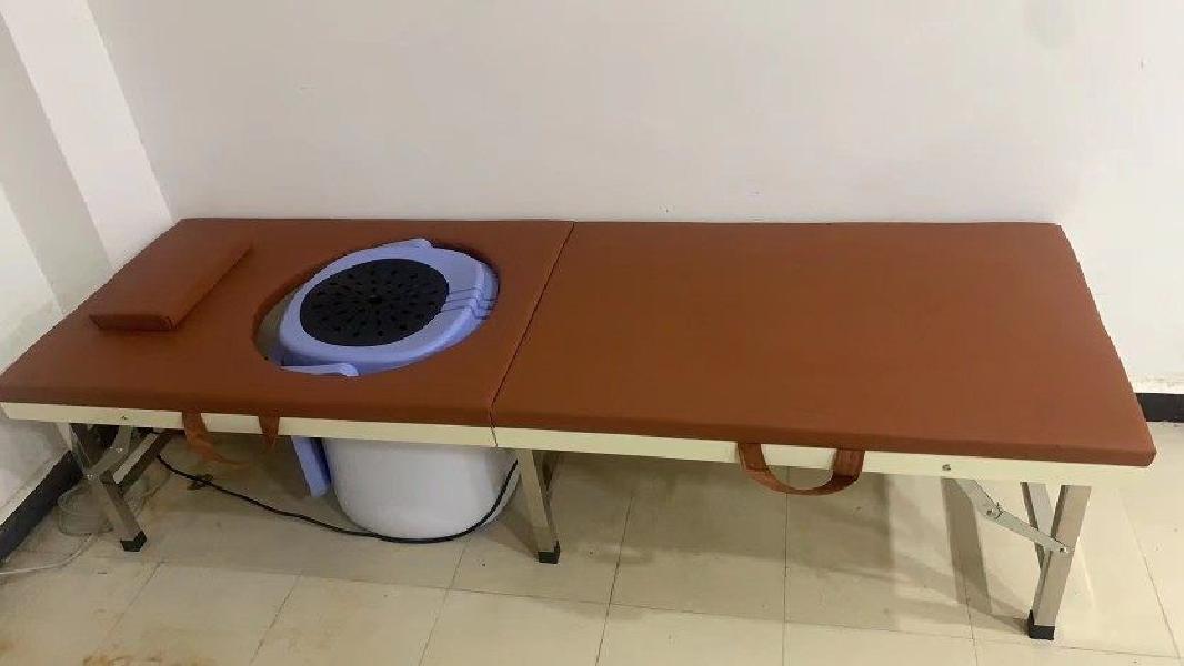 접이식 마사지베드 훈증기 침대 안마 왁싱 피부샵 미용베드 브라운 180x43 구멍 40 - 상세 이미지 4