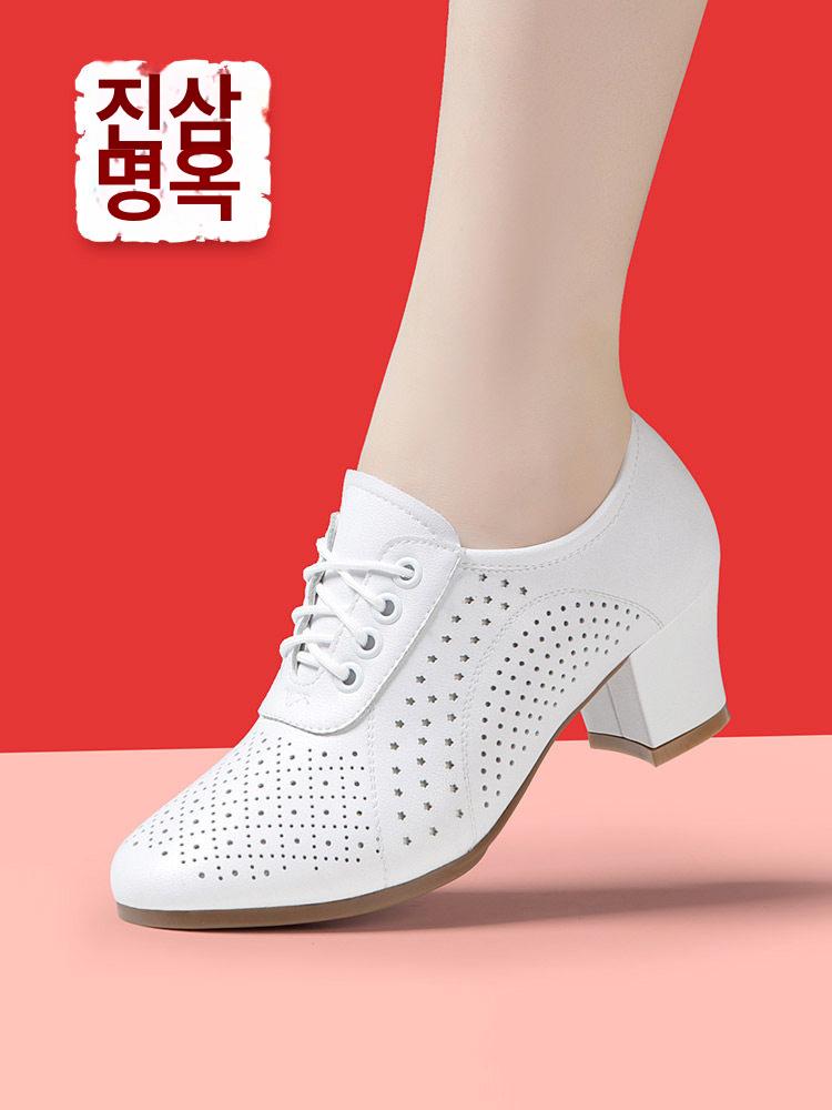 여성 라틴 댄스화 가죽 줌바 스포츠 슈즈 살사화 - 상세 이미지 2