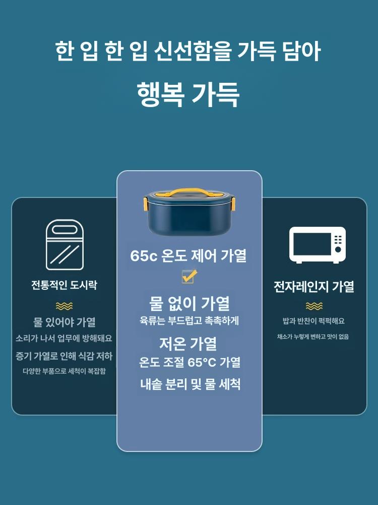사각보온 전기 직장인 도시락통 회사 유지 뷔페 호텔 짜장 가열 - 상세 이미지 3