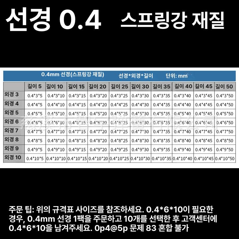 압축스프링 산업용 직경 특수 강철 재질 고하중 고강도 내구성 강한 정밀 중장비 엔진용 와이어 직경이 0.3mm 인 탄소강 10 팩 이미지 7