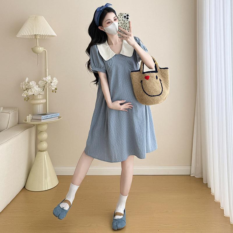 임산부 여름 원피스 루즈핏 임부복 키작녀 빅카라 - 상세 이미지 3