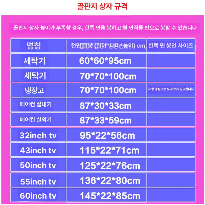 대형 포장박스 두꺼운 이삿짐 박스 포장 보관함 셀프 60 x 60x95 세탁기또는소형냉장고 헤이룽장 베이징 광저우 구이저우 허베이 후난 - 상세 이미지 2