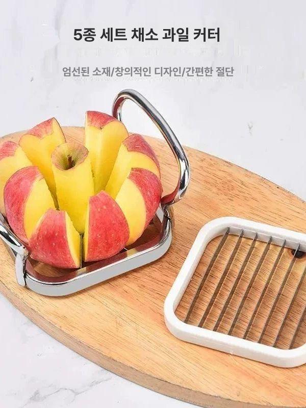 깍둑썰기 도구 당근 다기능 야채 칼 만능 감자 양파 스테인리스스틸 커터 5개 세트 - 상세 이미지 4