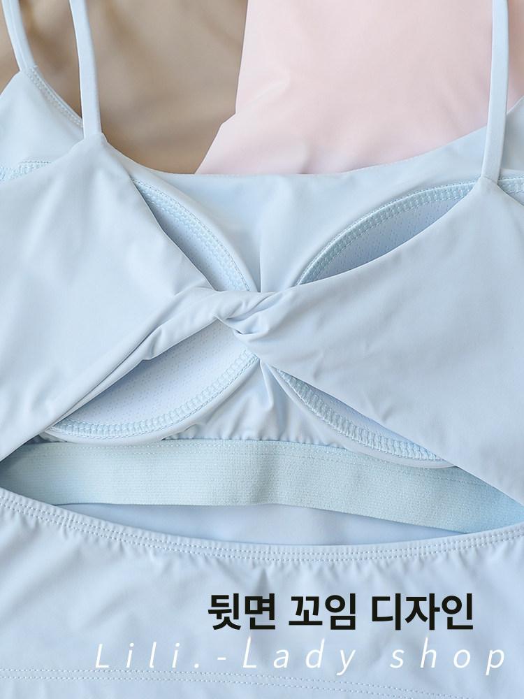 필라테스 나시 브라탑 민소매 요가 홈트 탱크탑 폴웨어 스포츠탑 16 - 상세 이미지 4