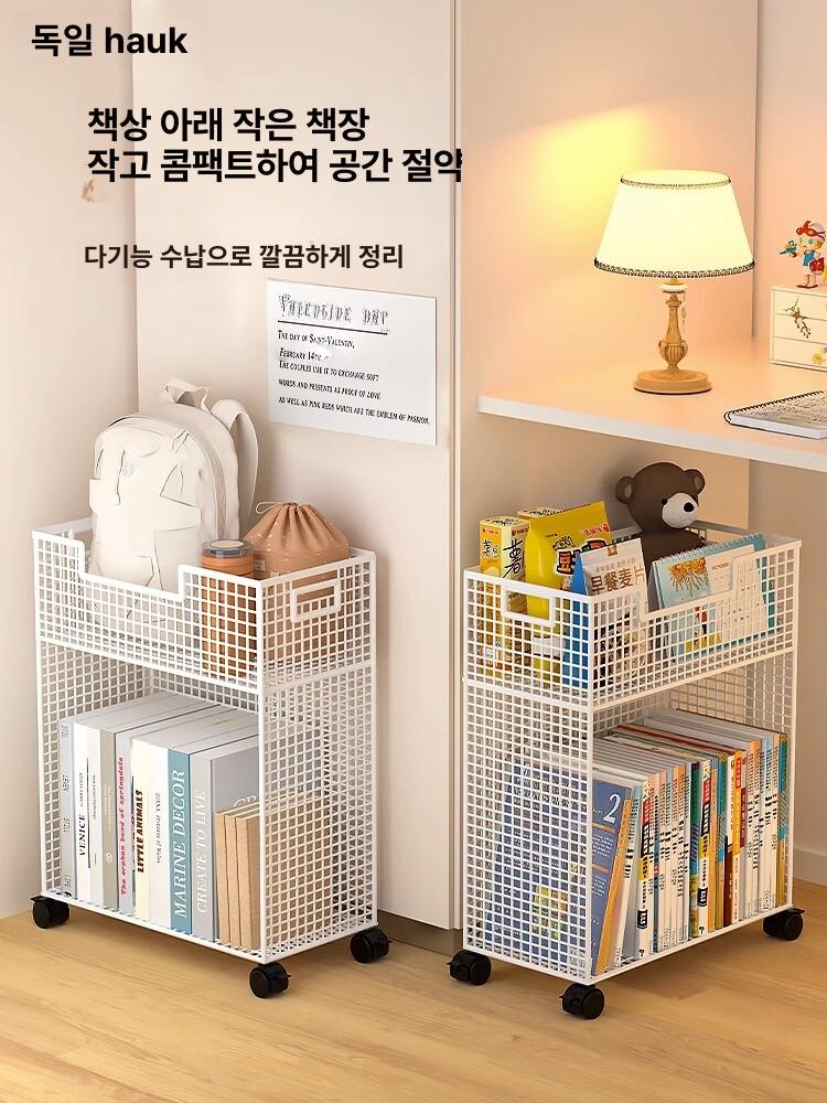 책상 밑 수납장 박스 사무실 카트 트롤리 3단 이동식 아테네스블랙 1단 바퀴형 10 칸 - 상세 이미지 2