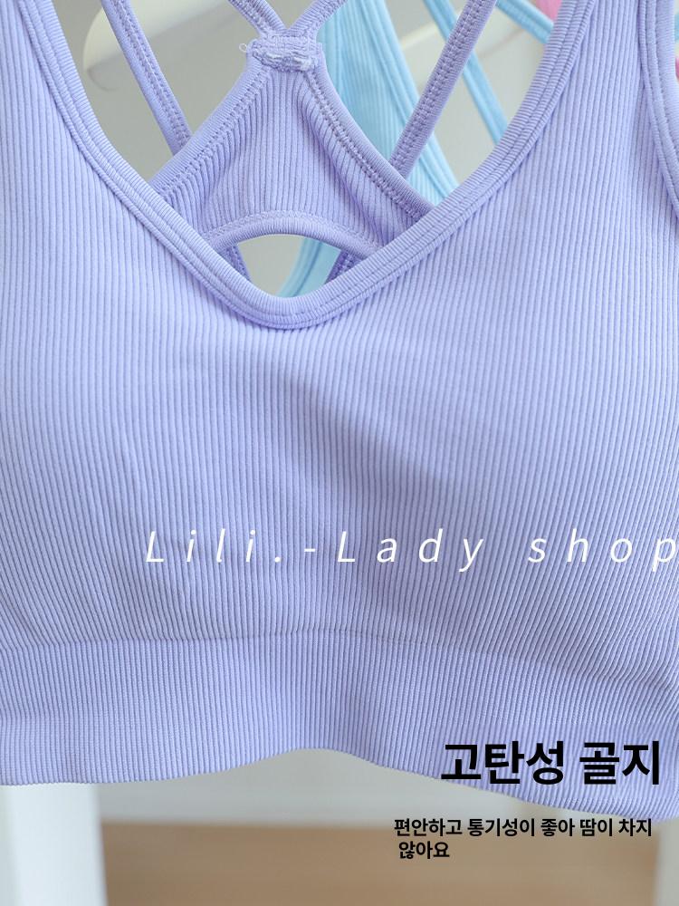 필라테스 나시 브라탑 민소매 요가 홈트 탱크탑 폴웨어 스포츠탑 27 - 상세 이미지 5