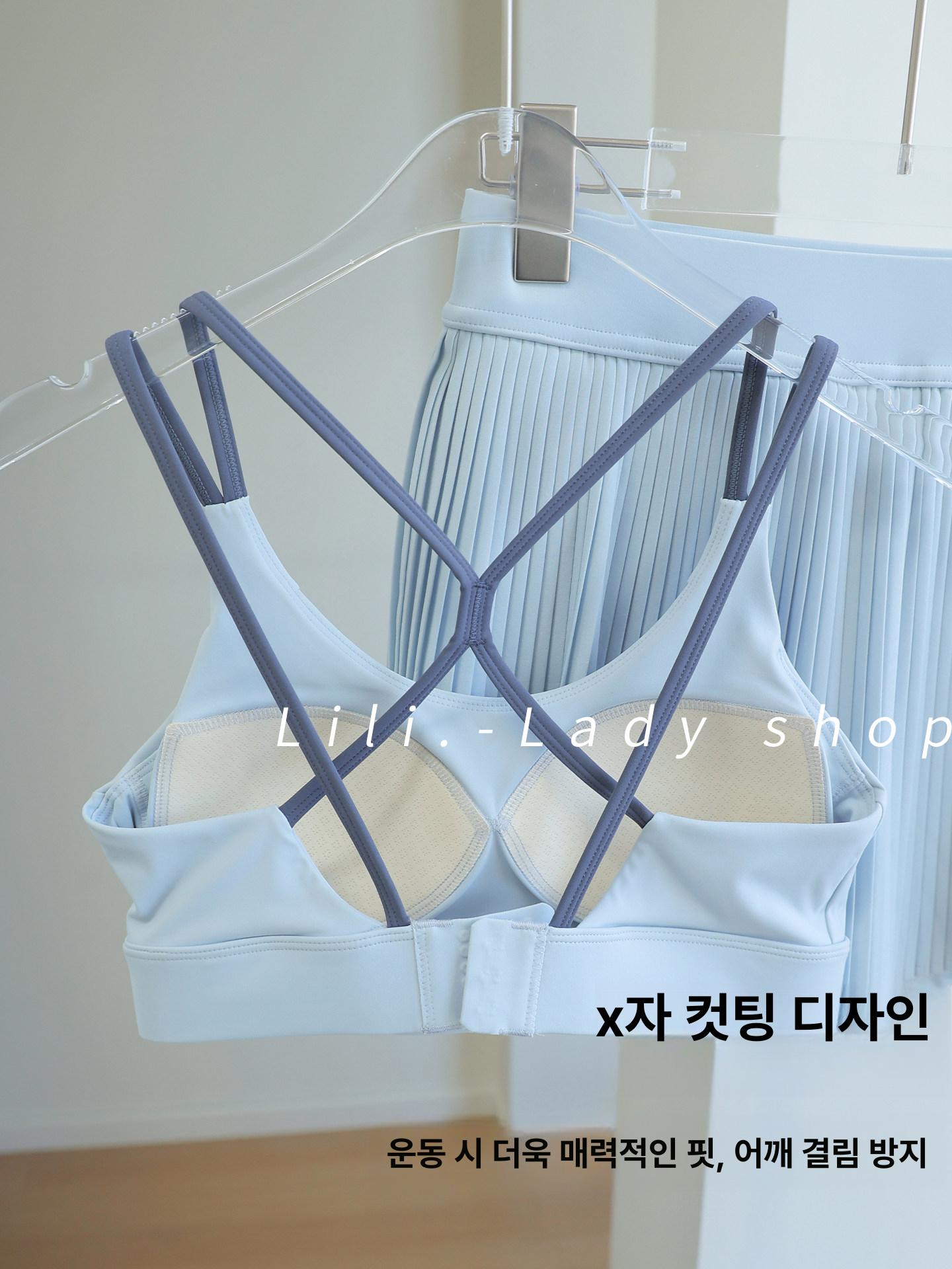 필라테스 나시 브라탑 민소매 요가 홈트 탱크탑 폴웨어 스포츠탑 34 - 상세 이미지 3