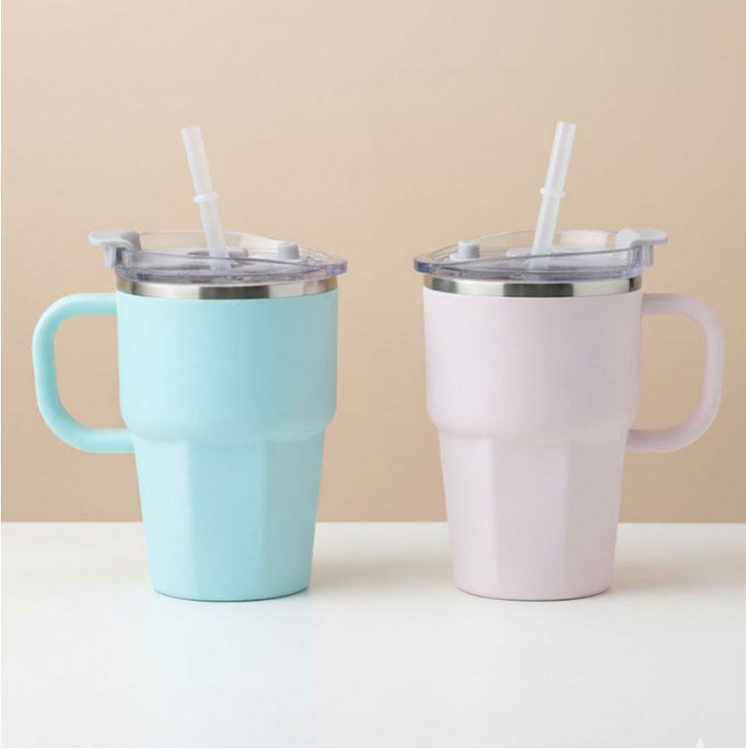304스텐 휴대용 600ml 대용량 빨대 텀블러 캠핑용품 아웃도어 맥주잔 보냉 대용량 빨대 텀블러 맥주잔 보냉 텀블러 - 상품 이미지