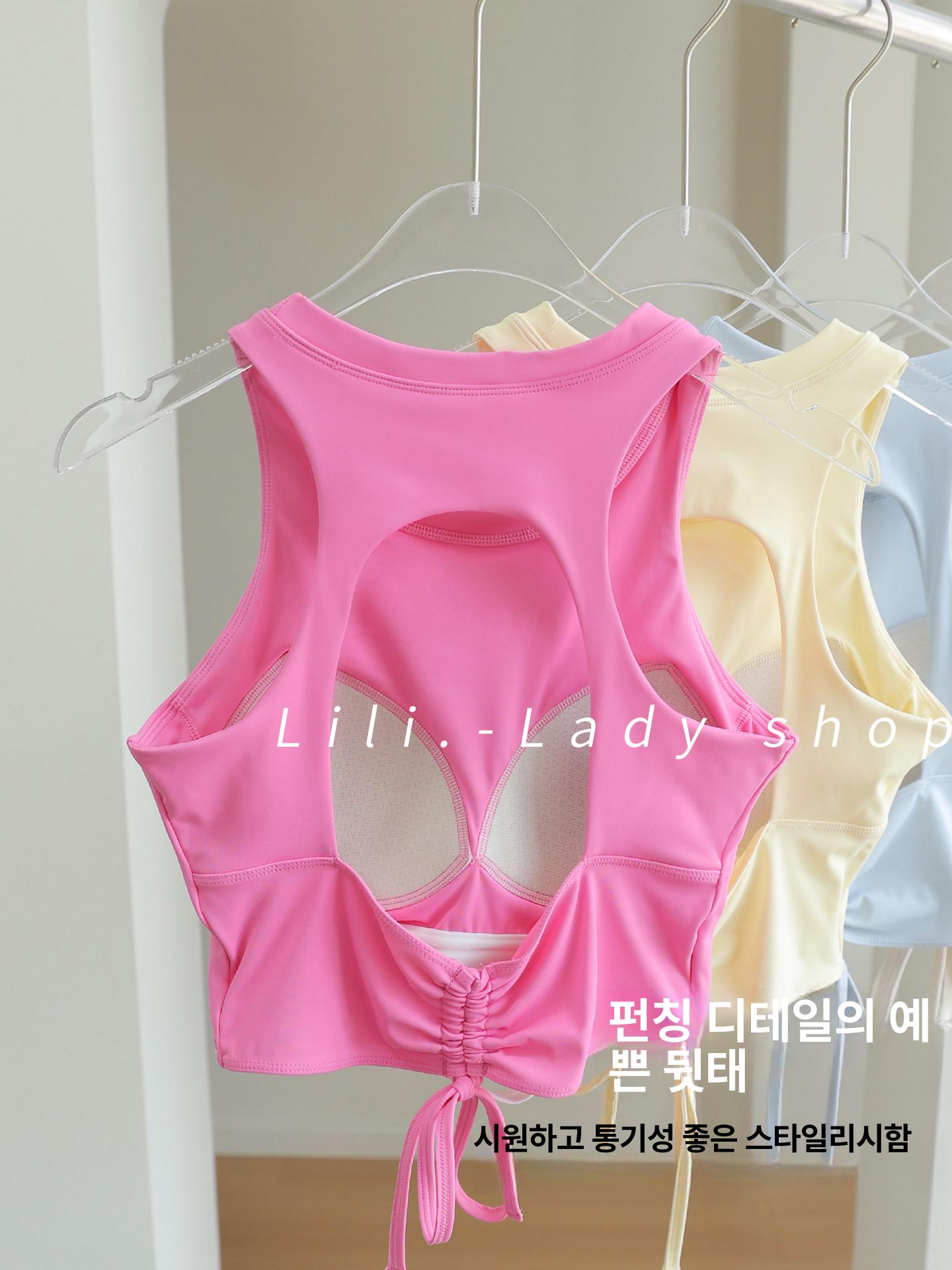 필라테스 나시 브라탑 민소매 요가 홈트 탱크탑 폴웨어 스포츠탑 10 - 상세 이미지 3