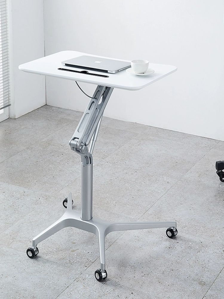 이동식 교탁 바퀴 달린 강연대 사회자 데스크 회의실 흰색