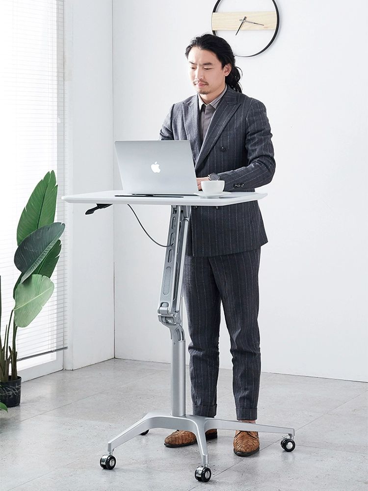 이동식 교탁 바퀴 달린 강연대 사회자 데스크 회의실 흰색