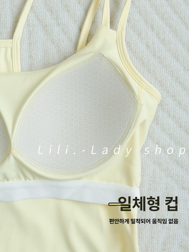 필라테스 나시 브라탑 민소매 요가 홈트 탱크탑 폴웨어 스포츠탑 36 - 상세 이미지 3
