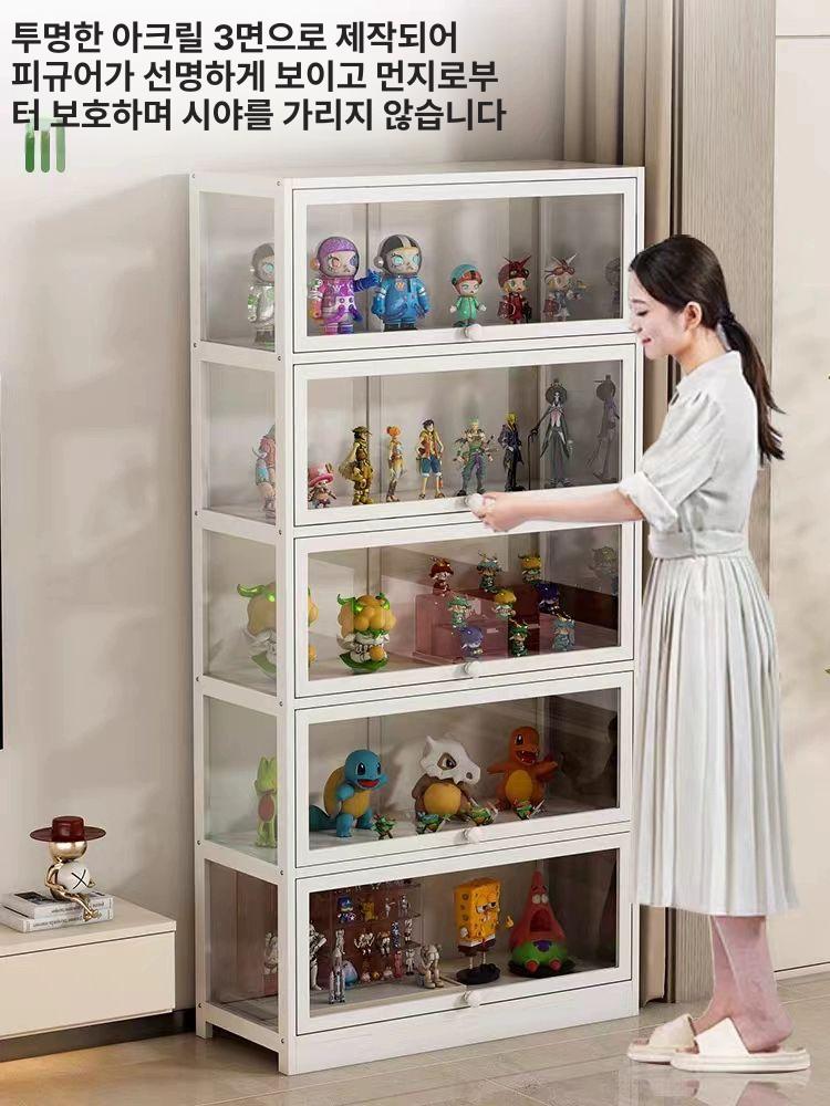 피규어 아크릴 대형 진열장 3면 프라모델 장식장 전시장 화이트 5단 80cm - 상세 이미지 2