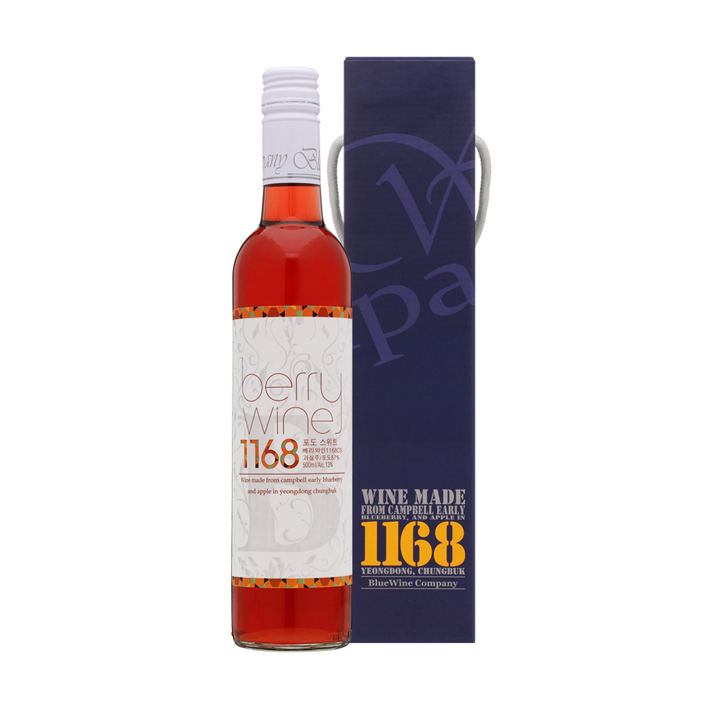 블루와인컴퍼니 베리와인1168 스위트 13도 500ml 우리술품평회 대통령상