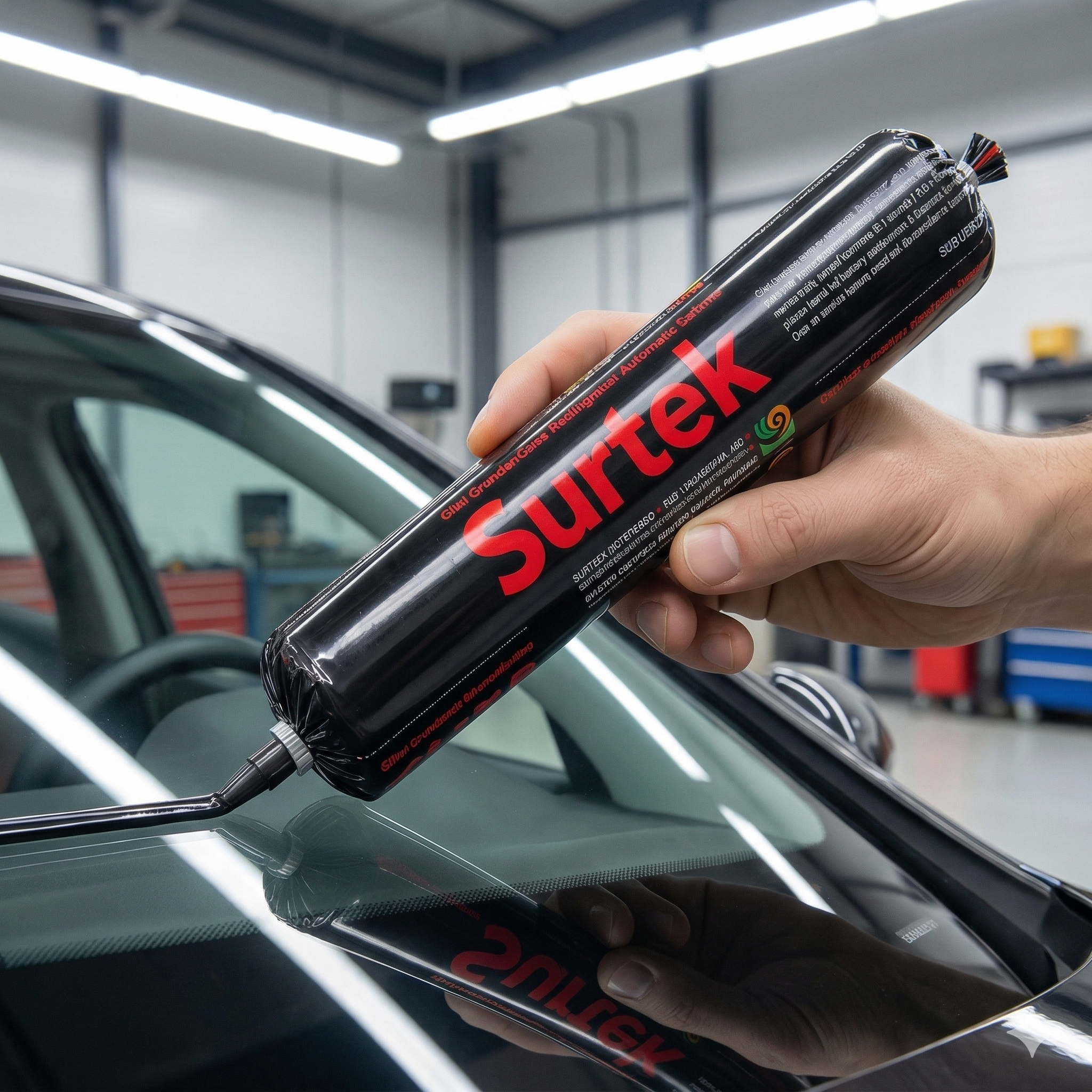 surtek 자동차유리 전용 접합 실리콘 고강도 유리 부착용 자동차 선루프 앞유리 접착제 310ML - 상품 이미지