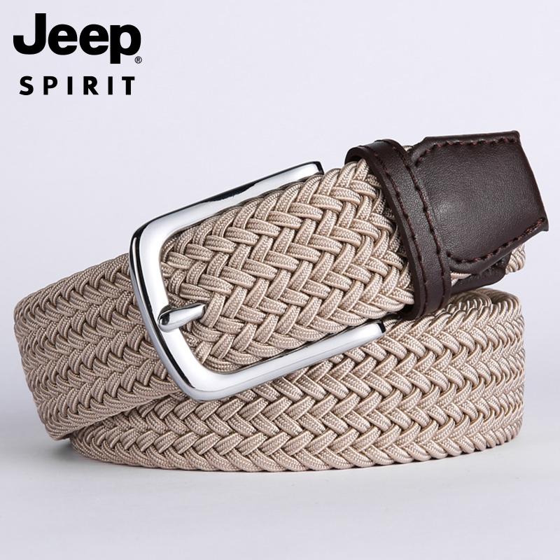 JEEP 지프 위빙 메쉬 가죽 벨트 남성 캐주얼 허리띠 - 상세 이미지 2