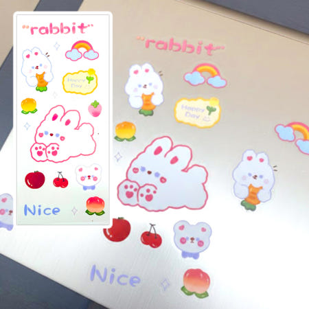 브리스크스타일 귀여운 집토끼 폰꾸스티커 다꾸스티커 리뷰이벤트 노트북 응원