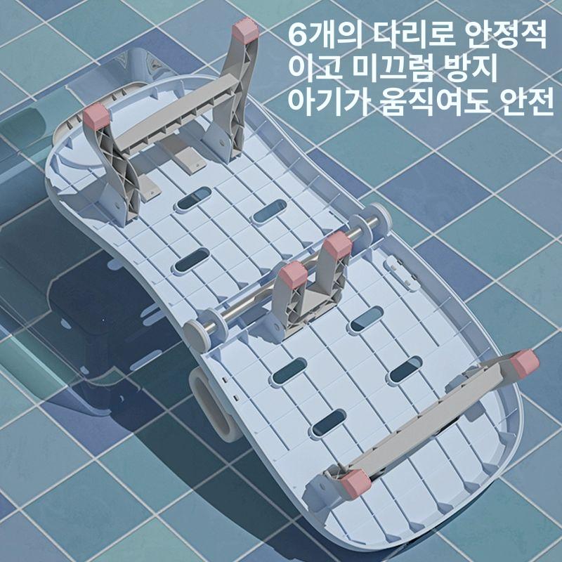 성인샴푸의자 접이식 침상 샤워 샴푸대 머리감기 어르신 스탠다드 PU 쿠션 세인트카리핑크 - 상세 이미지 4