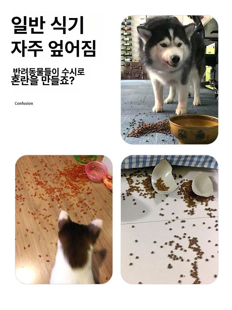 안넘어지는 강아지밥그릇 대형견 스테인리스 스텐 분리형 와이드 식기 물그릇 튼튼한 비브런트오렌지 M (2kg 이하 새끼 고양이) - 상세 이미지 2