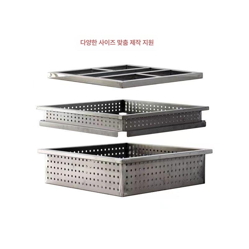 바닥 두부틀 판 상품 제조 트레이 스테인레스 43x43 높이 24 (두부) - 상세 이미지 4