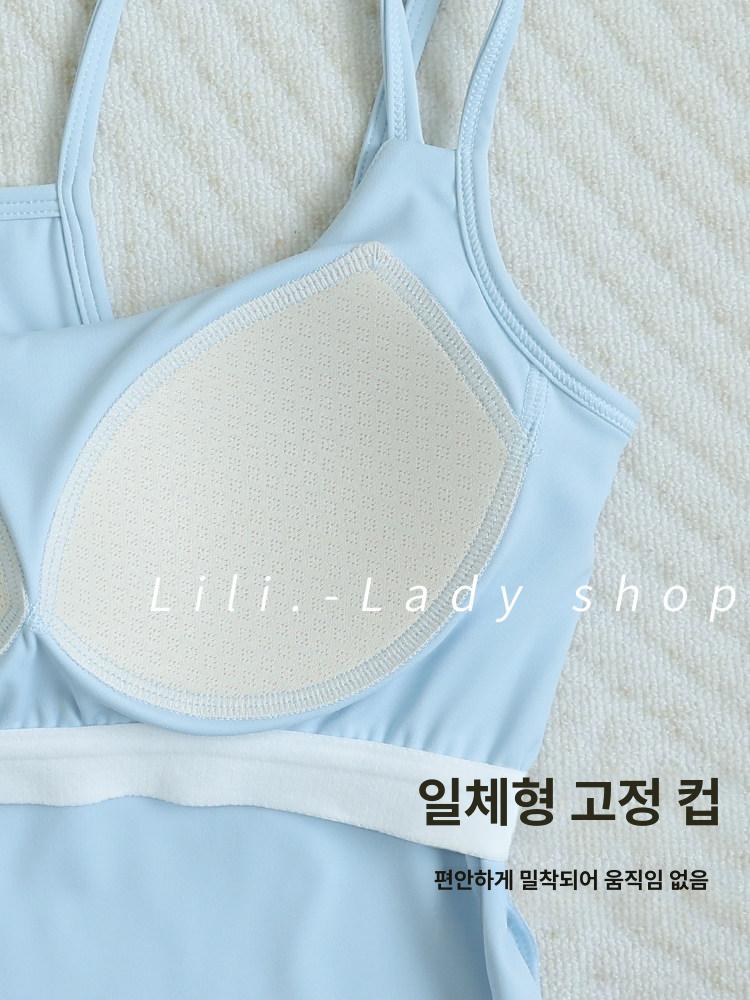 필라테스 나시 브라탑 민소매 요가 홈트 탱크탑 폴웨어 스포츠탑 28 - 상세 이미지 3