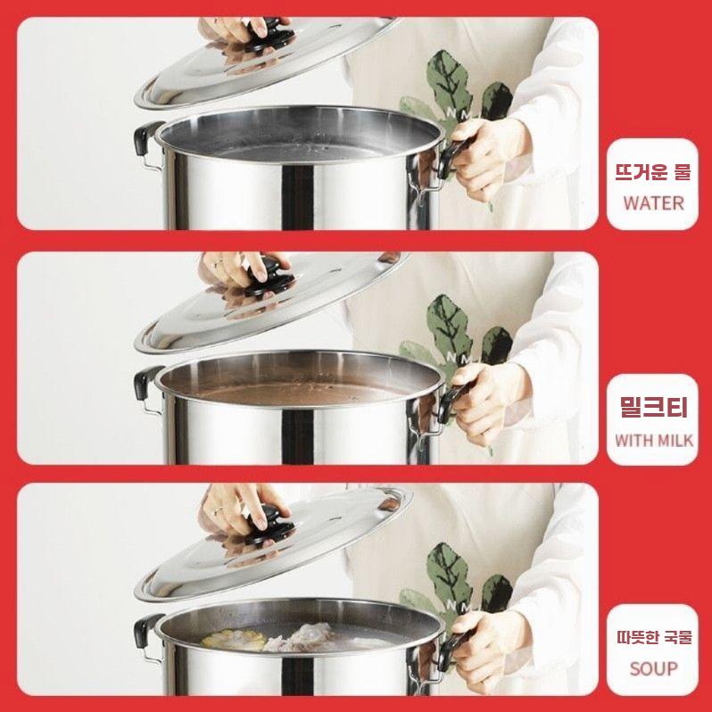 전기 온수통 스텐 보온통 업소용 국통 대용량 육수통 20L 수도꼭지X - 상세 이미지 2