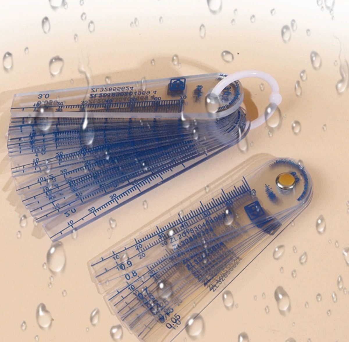 정밀 플라스틱 두께 게이지 PVC 일체형 얇은 간격 갭 0.05-1.0mm13 장 - 상품 이미지