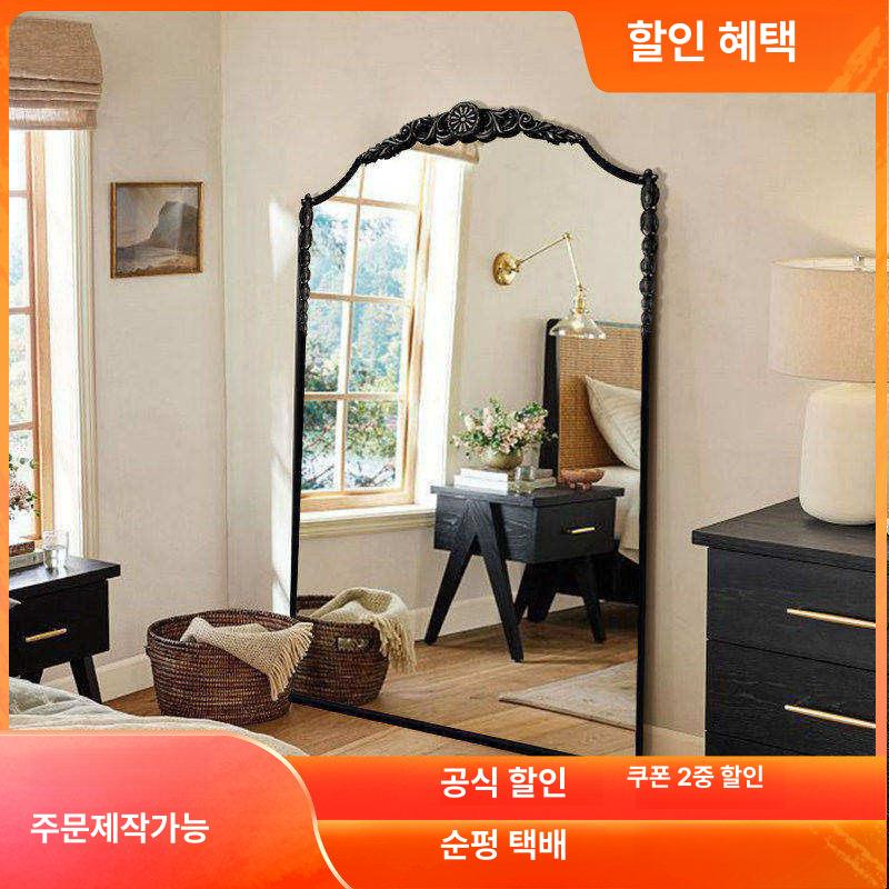 인테리어 전신거울 피팅거울 엔티크 프랑스풍 골드 포토존 80x180cm 클래식블랙 순펑 - 상세 이미지 3