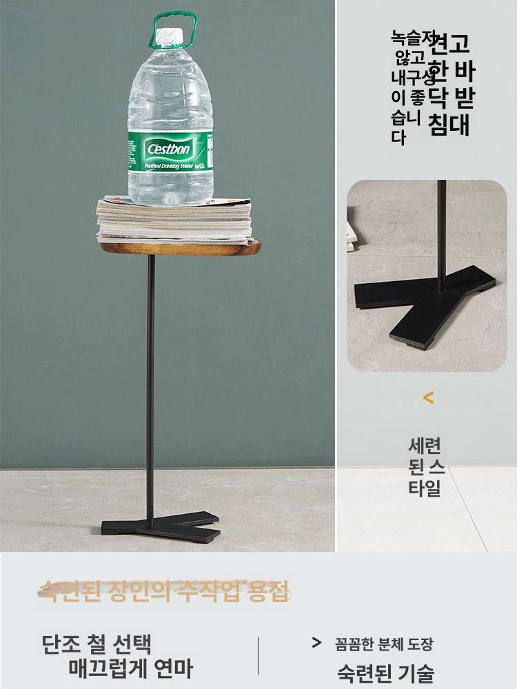미용실 티테이블 미용실트레이 코너 원형 블랙 프레임 아카시아 - 상세 이미지 2