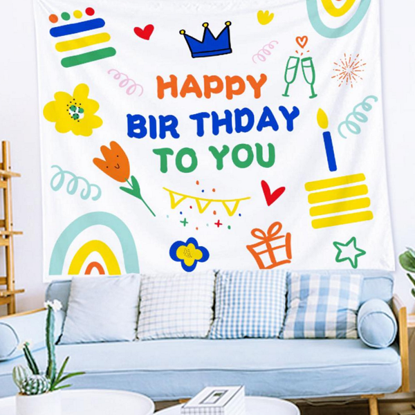 현수막 벽장식 생일 포스터 생일축하 배경천 배경 파티 - 상품 이미지