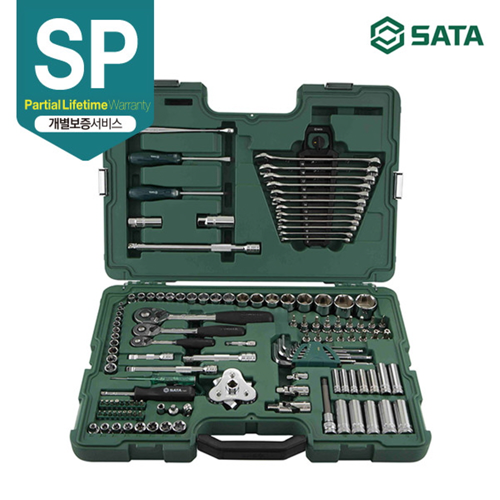 사타 SATA 1/4 3/8 1/2 자동차 공구 세트 128PCS 09014A 가정용 정비셋트 - 상세 이미지 2