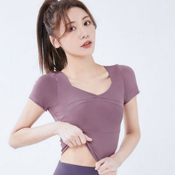 피트니스 여성 운동 헬스 스포츠 요가 상의 반팔 - 상품 이미지