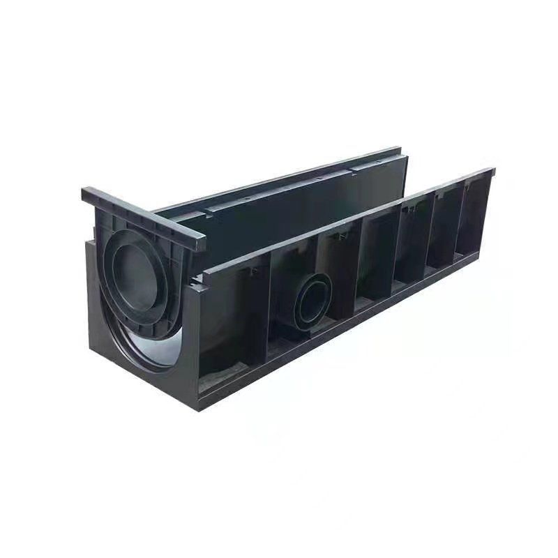 PE 일체형 배수로 U형 배수구 스테인리스 커버 150mmx140mm(외경) 커버 포함 - 상품 이미지