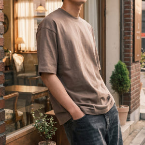 남자 반팔티 오버핏 16수 코마사 면 무지티 흰티 블랙 빅사이즈 티셔츠 착용 후기 | 사이즈/핏 총정리 - 상품 이미지 1