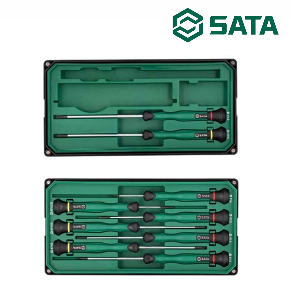 사타 SATA 정밀 일자 및 십자 드라이버 세트 9PCS 09316 시계 도라이바 - 상품 이미지