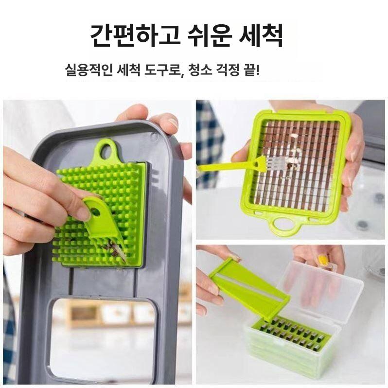 감자 다지기 당근 블랙 in 다기능 12 그린 강판 M21-그레이그린 16피스 세트 - 상세 이미지 3