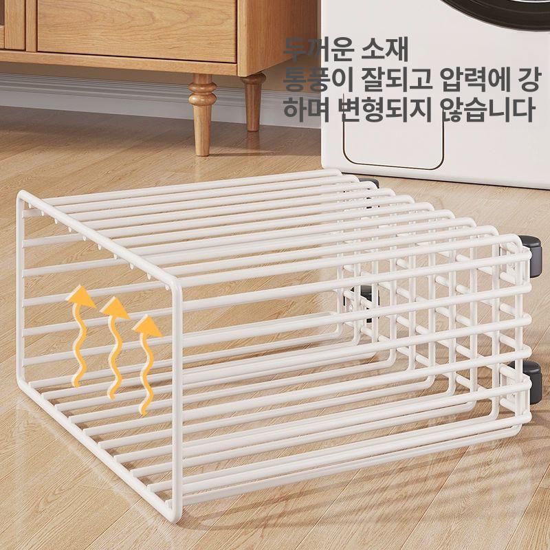 빨래 바구니 스텐 바스켓 철제 이동식 수건 보관 선반 - 상세 이미지 2