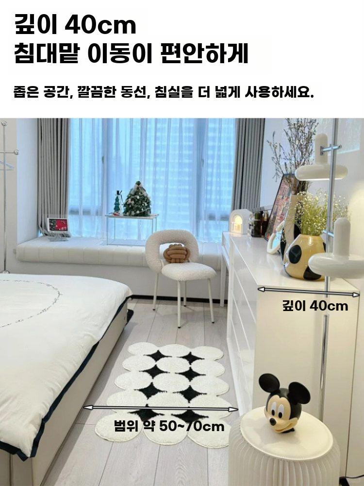 크림톤 화장대 수납장 세트 침실 책상 일체형 침대발치장 도자기 흰색 90인치 서랍장 두께 40cm - 상세 이미지 4