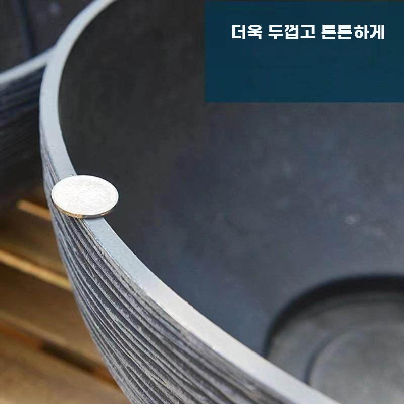 수경재배 화분 수련 연꽃 대형 항아리 부레옥잠 수조 어항 블랙 S(외경 35x높이 18 cm) - 상세 이미지 4