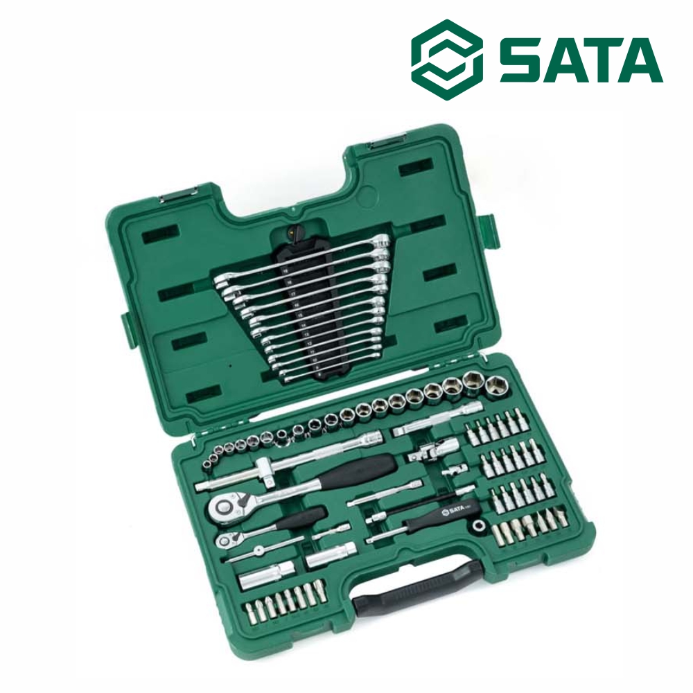 사타 SATA 1/4 1/2 마스터 공구 세트 78PCS 09518 가정용 자동차 정비셋트 - 상품 이미지